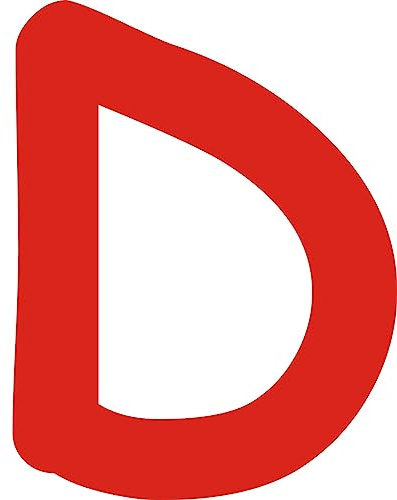 Kleckerliese Buchstaben Aufkleber 20 cm Einzel – seidenmatte Alphabet Sticker A–Z für Kinderzimmer, Wand, Tür, Möbel & Auto – selbstklebend & konturgeschnitten – D – Farbe Rot