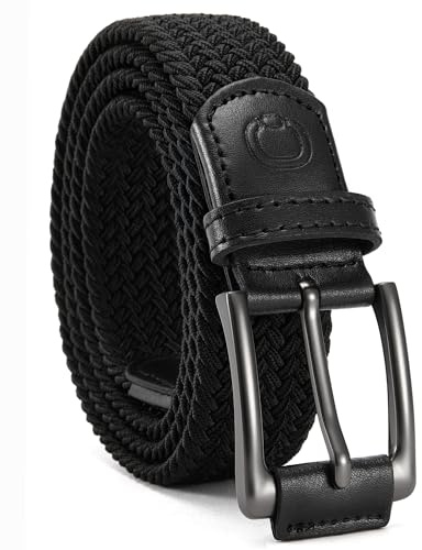 CHAOREN Mens Stretch Belt - 1 3/8 Elastic Braided Golf Belt for Men Women - Stretchy Web Fit Summer Casual Jeans