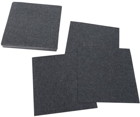 FENNNDS Teppichfliesen Selbstklebend 50x50 cm, 20 Stück Teppichfliesen Selbstliegend aus Polyester-Faser & TPR, Filzfliesen, Teppich Bodenbelag für Büro Gewerbe Haus Schlafzimmer Flur (Darkgrau)