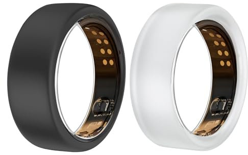 pupvus Ringschutz für Oura Ring Gen 3, kratzfeste Silikonhülle für Damen und Herren, langlebiger Oura-Ring-Schutz der 3. Generation (durchscheinend + schwarz, M (11/12/13))
