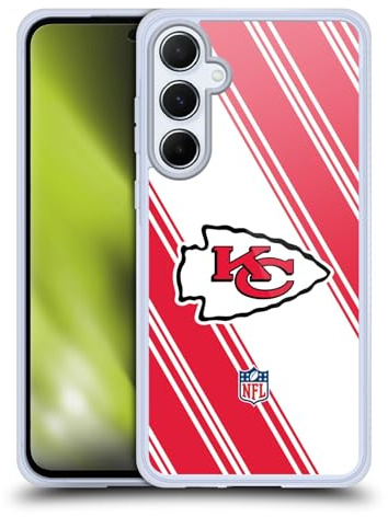 Head Case Designs Offizielle NFL Streifen Kansas City Chiefs Artwork Gel Handyhülle Hülle [Militärischer Schutzgrad] Kompatibel mit Samsung Galaxy A55 5G