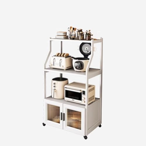 Sideboard Küche Schmal für Herde Display, Vorratsschrank Küche 80 cm Breit,Standregal Küchen Organizer Mikrowellenständer mit Stauraum für Mikrowelle(Size:4 Tier,Color:50cm)