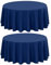2-Pack Runde Tischdecke 229 cm Navy blau Polyester Tischdecke für runden Tisch, Premium waschbare Gewebe Tischdecke für Hochzeitsfeier Bankett Restaurant Empfang