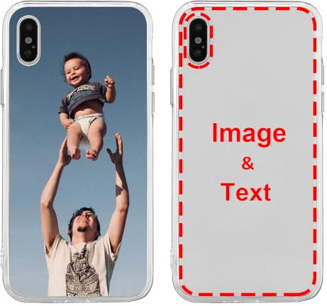 MXCUSTOM Personalised Phone Case for Apple iPhone XS Max, Customised with Photo Image Text Picture Design Make Your Own Phone Cases Covers [Clear Soft TPU Slim Shockproof] (FXT-CR-P1)