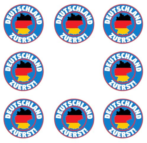Sammys Shirt Store 24 Stück Aufkleber 4cm rund Deutschland zuerst II Germany First Sticker Sparpack gut haftend Aktiv Werden 5 cm
