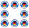 Sammys Shirt Store 24 Stück Aufkleber 4cm rund Deutschland zuerst II Germany First Sticker Sparpack gut haftend Aktiv Werden 5 cm