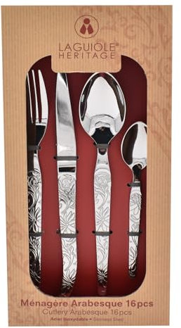 LAGUIOLE MÉNAGÈRE ARABESQUE - Cubertería (16 piezas, 16 piezas)