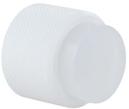 EVI Herrajes | Design Wall Door Stop - Diamond Knurling - 28x28 mm - White Lacquered Steel - Adhesive and Screw Mounting