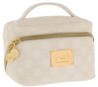 Camomilla Milano Beauty Case Donna, Beauty Bag, Collezione Beach Club, Misura S, Colore Bianco