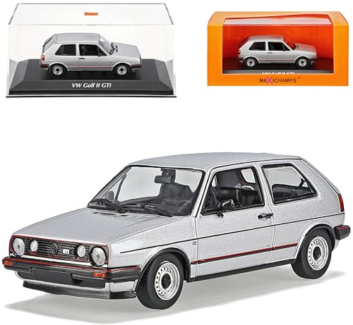 alles-meine.de GmbH Volkwagen Golf II G-T-I 3 Türer Silber Metallic 1983-1992 1/43 Minichamps Maxichamps Modell Auto mit individiuellem Wunschkennzeichen
