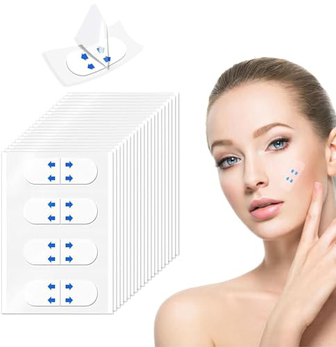 Yuiturt 120 Stück Facelifting Aufkleber für Frauen, Unsichtbares Lifting Tape für V-Form Gesicht & Anti-Falten Effekt, Gesichtslifting Pads zur Hautstraffung & Faltenreduzierung