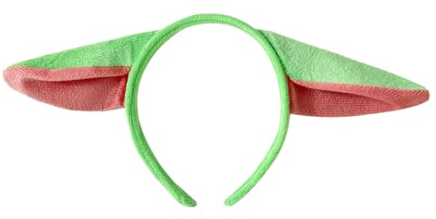 Nereds Serre-tête avec grandes oreilles vertes en peluche pour fête, déguisement, accessoire de cosplay