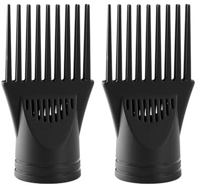 Tabanzhe Hair Dryer Nozzle 2PCS Universal Diffuser for Hair Dryer Comb Pik Attachment for Barber Shop Hair Salon Afro Hairs Hairdressing,Black
