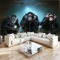 Non-Woven Photo Wallpaper 150 x 105 cm Animal Gorilla Headphones Light, Modern Mural Poster Picture Design Black for Living Room Kids Bedroom
