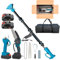 Forbici potatura elettriche Telescopiche, Motosega a Batteria 6 Pollici incluso, Kit cesoie e Motosega con asta telescopica professionali per Potatura Giardino Rami (con asta rimovibile)