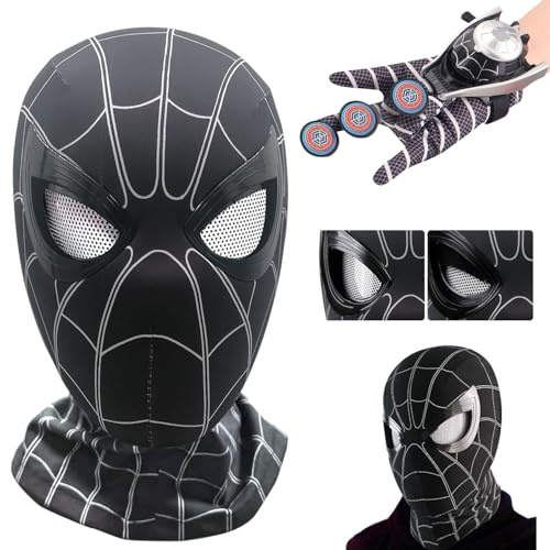 ZeiLaBang Kakadi Spider Mask for Children, Hero Mask for Children and Spider Launcher Glove, Carnival Mask, Suitable for Halloween, Masquerade, Party, Christmas, Cosplay