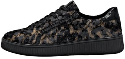 Remonte D2E02 Dark Bronze and Black Leopard Print Sneakers (Leopard, UK Footwear Size System, Adult, Women, Numeric, Medium, 6.5)