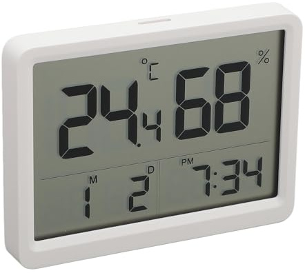 Ausla 4 Zoll LCD Digitales Hygrometer, LCD Display Innenraum Thermometer Feuchtigkeitsmesser für Zuhause, Büro, Gewächshaus, Keller, Kühlschrank