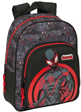 MILES MORALES Schulrucksack für Kinder, ideal für Kinder verschiedener Altersgruppen, bequem und vielseitig, Qualität und Widerstandsfähigkeit, 27 x 10 x 33 cm