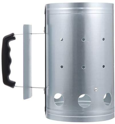 Homoyoyo Outdoor Holzkohleanzünder aus Stahl mit Hitzebeständigem Kunststoffgriff Schnellem Grillkohle Kaminstarter für Grill Kamin und Lagerfeuer