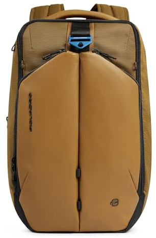 Piquadro Reiserucksack mit Laptop-Fach 15,6 Unisex Stoff/bio-based Materialien senfgelb