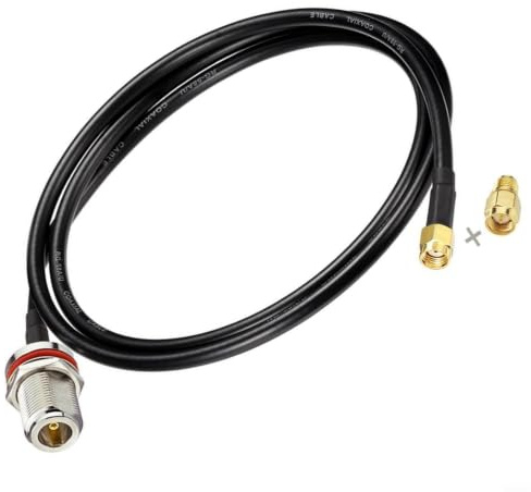 RP-SMA auf N-Buchse Koaxialkabel RG58 1 m 50 Ohm für Helium HNT Hotspot Miner, kompatibel mit für nebra, für bobcat, für rak und für lorawan Antennenadapter für LoRa Router für ap Modem