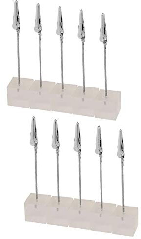 yootop10 Pcs Boden aus Kunstharz Tisch Anzahl Halter Bilder Karte Papier Menu Memo Clip Farblos, Zettelhalter, Bilderhalter Klammer