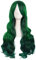 MapofBeauty 28 Zoll/70cm Damen Glatt Pony Mehrfarbig Cosplay Länge Locken Glamor Perücke (See Grün/Grass Grün)