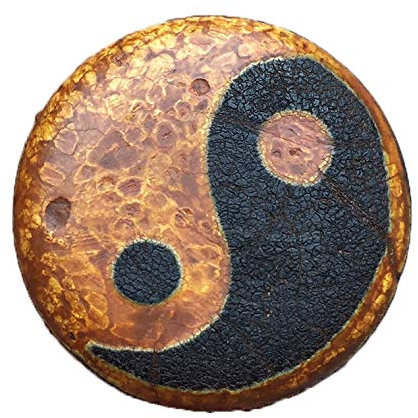 ZHIBO Tibet Runde Dzi-Perlen Yin-Yang Acht Trigramme und Tai Chi Diagramm Anhänger Halskette für Herren, Stein