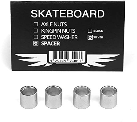 Skateboard Hardware Spacer Bearing Sleaves Set Silver - Longboard Achsen Spacer Set für Kugellager