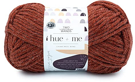 Lion Brand Hue + Me Garn zum Stricken, Häkeln und Basteln, sperrig und dick, weiches Acryl- und Wollgarn, würzig, (1er-Pack)