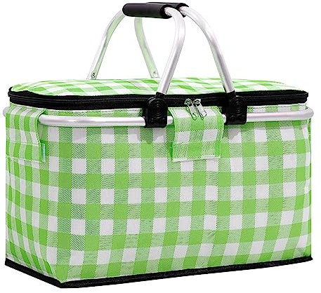 Picknicktasche, Tragbare Isolierte Lunchtasche, Faltbare Picknicktasche, Strandkorb, Auslaufsichere Picknickkörbe, Lunch-Aufbewahrungsorganisator Mit Großer Kapazität Und Griffen Für Roadtrips, Lebens