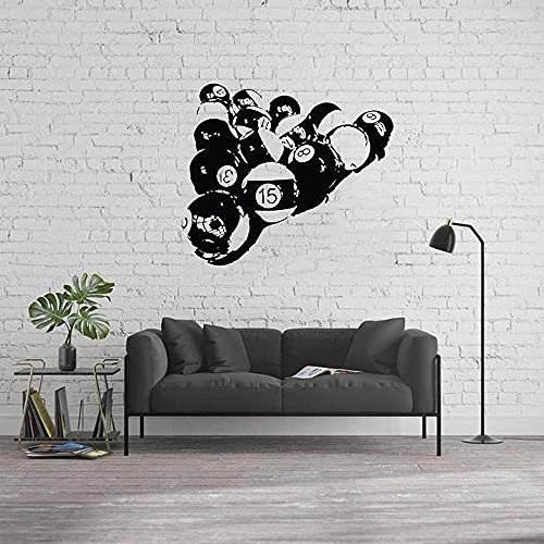 Billard Billard Spiel Ball Spielzimmer Aufkleber Wandaufkleber Sport Wandtattoo Vinyl Dekoration Keller Dekoration Vinyl Dekoration Aufkleber 49X42Cm