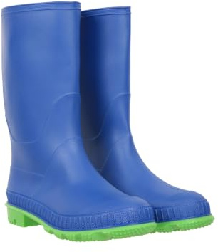 Mountain Warehouse Plain Kids Waterproof Wellies | Boys & Girls Wellington Rain Boots with Deep Lug Grip, Comfy Soft Lining, Easy clean PVC, For Walking, Puddle Jumping, School