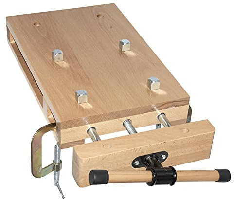 huyear Tragbare Holzwerkbank Harte Holzbearbeitung Schraubstock Desktop Holzbearbeitungsbank mit G-Befestigungsclips und 4 Endblöcken, für Zuhause, Holzbearbeitungsstudios, fixiert für die