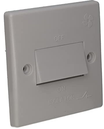 kenable Dual Live Double Pole Fan Isolator Switch Curved Edge Rounded Faceplate White [Double Pole Isolator Switch]