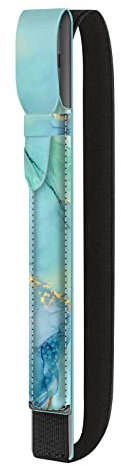 Fintie Halter Kompatibel mit Apple Pencil Pro/USB-C & Apple Pencil 1./ 2. Gen, Kunstleder Stift Hülle mit USB-Adapter-Tasche kompatibel mit iPad Hülle, Smaragd Marmor