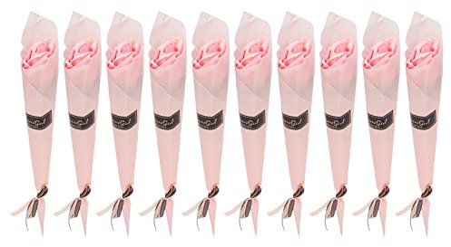 Qcwwy 10Pcs Rose Petalo Sapone da Bagno Sapone Fiore di Rosa Sapone Floreale Profumato Bouquet di Fiori Box per Cafe Decorazione di Festa