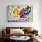 Zhaoyang Art Gelb Rot Blau von Wassily Kandinsky Leinwand Gemälde Schwarz gerahmt Wandkunst Bilder Berühmte Kunstwerke Reproduktionen 60x80cm/24x32in Schwarzer Rahmen