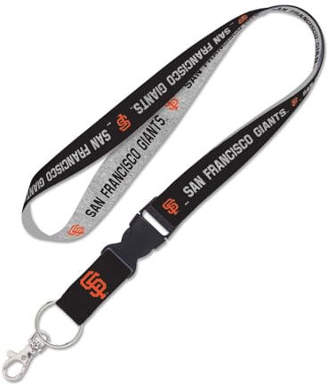 San Francisco Giants Schlüsselband mit abnehmbarer Schnalle, 2,5 cm, Schwarz, Regulär