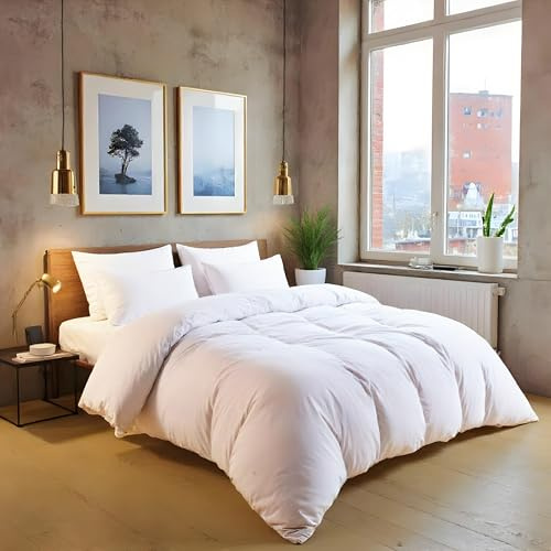 MistyMorning Plain Duvet Cover sets, Soft & Premium quality Bedding & Linen, Egyptian Cotton with 200 Thread Count. (White, Super King)