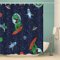 MOXINO Dinosaurier Duschvorhang Anti-Schimmel 120x180 cm Polyester Stoff Textil Waschbar Badewanne Badvorhang 3D Universum Dino Shower Curtain Wasserdicht Badezimmer Vorhänge mit 12 Haken