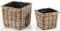 Kobolo Pflanzkorb Pflanzschale aus Rattan mit Folie in kubu Grey grau im 2er Set