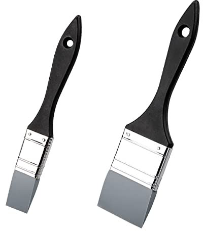 2Pcs Silicone Paint Brushes, Jagowa Solid Flat Flexible Paintbrush Set Color Shaper Painting Tool for Acrylic Paints (1 Inch, 2 Inch)
