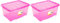 Acan Tradineur – Pack de 2 Cajas de Almacenamiento – Fabricado en plástico – Contenedor para almacenar Juguetes, Libros, Ropa, Mantas – N.º 18 (Rosa) – 45 x 61,5 x 29,7 cm – 60 L