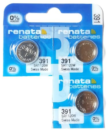 RENATA Lot de 3 Piles Bouton Silver Oxyde 391 / SR1120W 0% Mercure