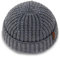 KNITDAY Chunky Wool Fisherman Short Beanie Hüte Skull Cap für Herren, Dicke Skater Streetwear Fishermans Beanie Daily Hat, Grau, M/L