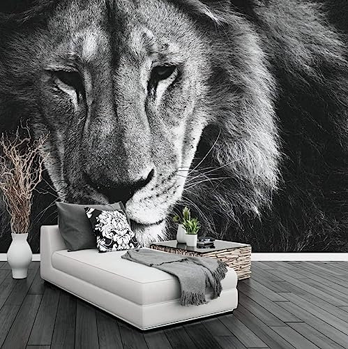 GIVLWF Papier Peint Panoramique de Lion Féroce, Lion D'animaux D'Afrique Déco de La Maison - Pour Salon Chambre D'enfant Décoration Murale 150 x 70 cm