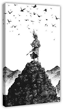 The Art of Vagabond Samurai Anime-Poster auf Leinwand, Schlafzimmer, Dekoration, Sport, Landschaft, Büro, Raumdekoration, Geschenk, Rahmenstil, 60 x 90 cm