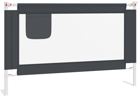 vidaXL Kleinkind-Bettschutzgitter Dunkelgrau 120x25 cm Stoff